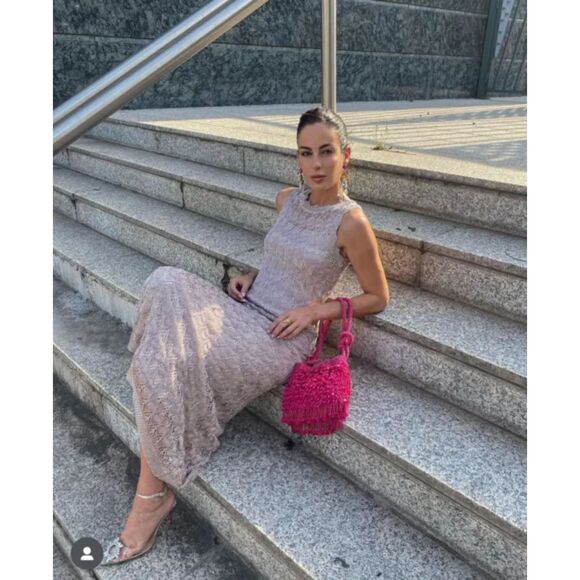 ZARA CROCHET METALLIC THREAD KNIT DRESS LIMITED EDITION - Picture 2 of 14